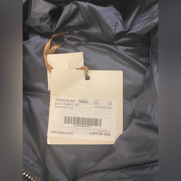 Max Mara Goose down navy blue vest size 12 - Picture 10 of 14